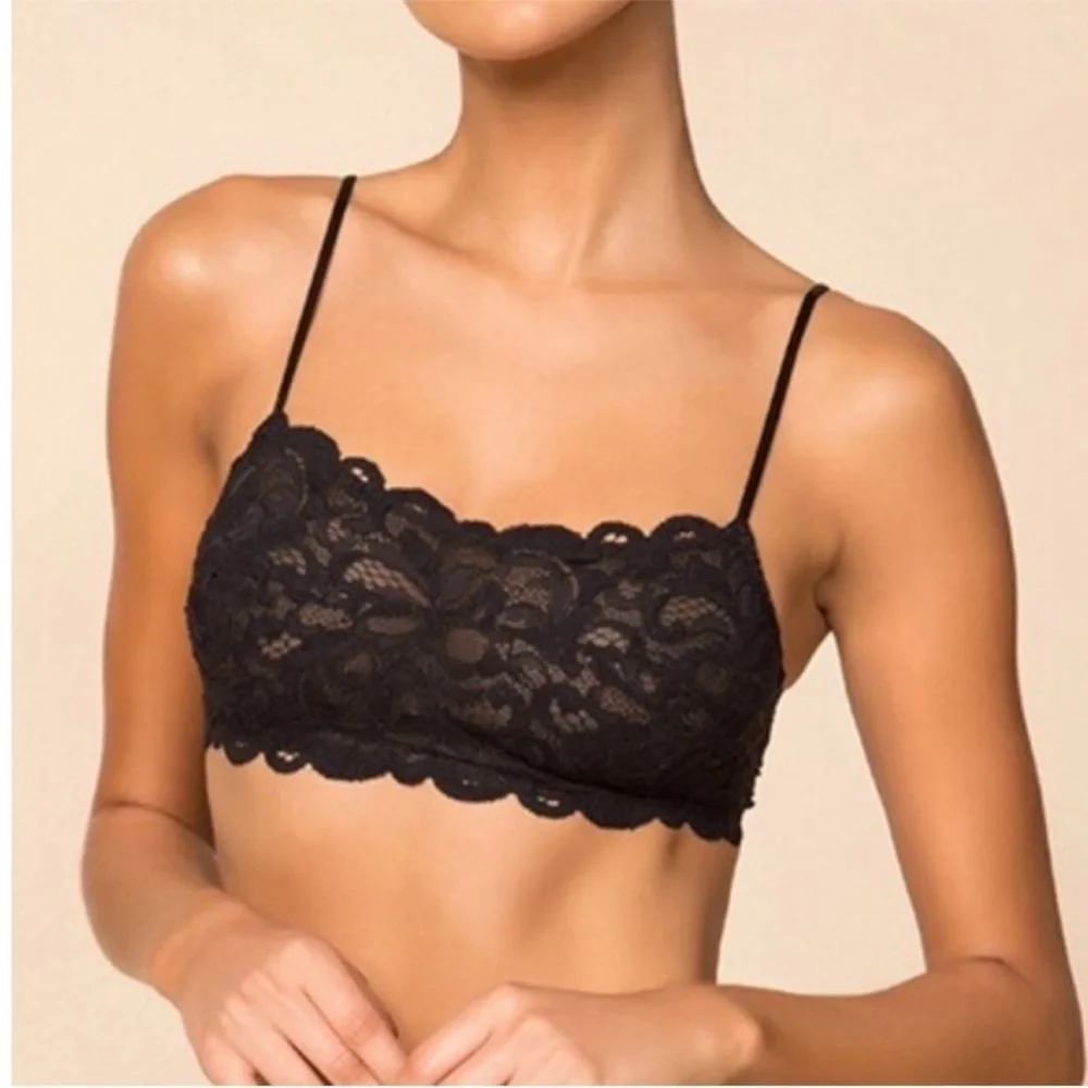 NWT Free People Intimately Reese Lace Bandeau Bralette in Black - Picture 6 of 9